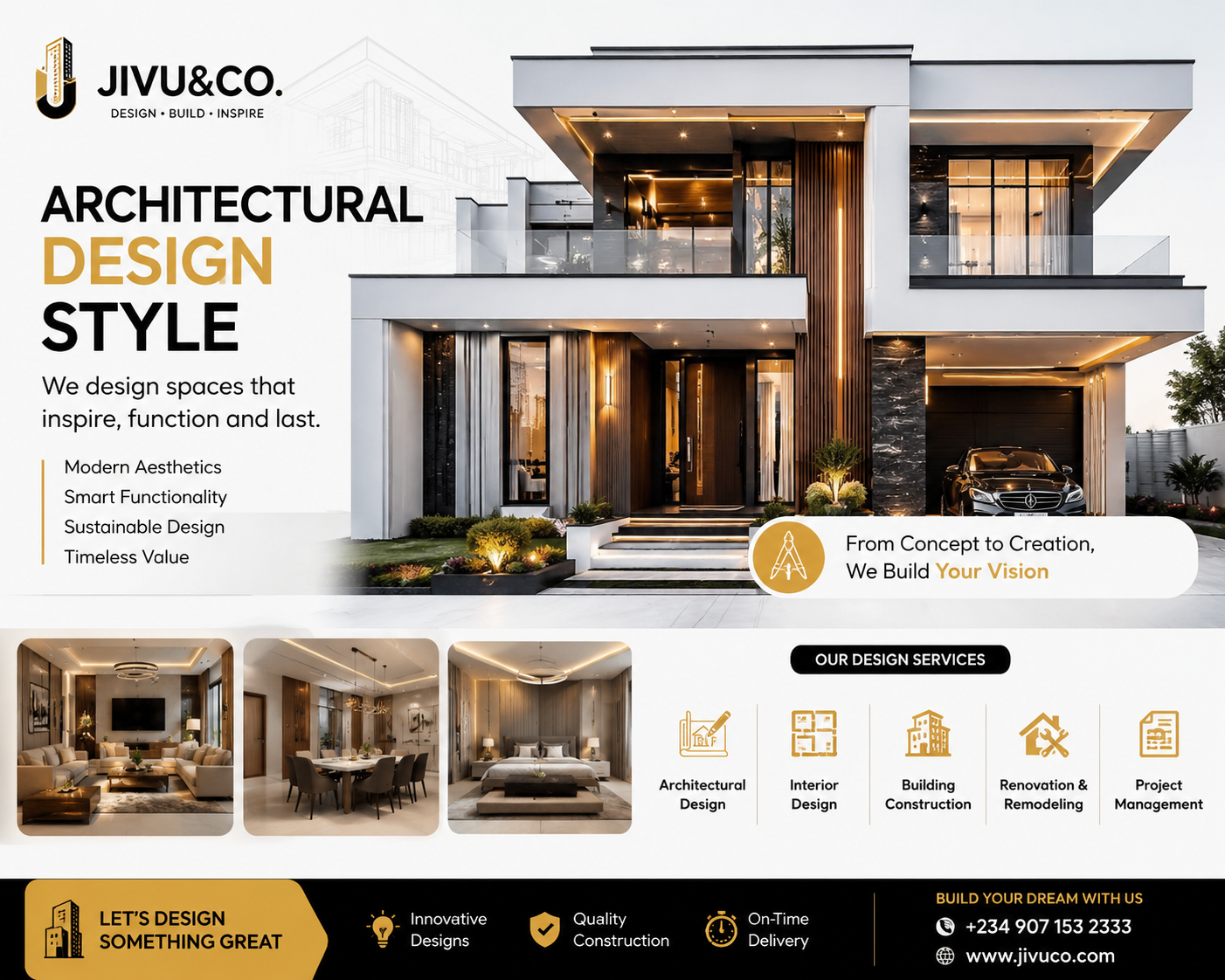 Modern architectural design by Jivu&Co