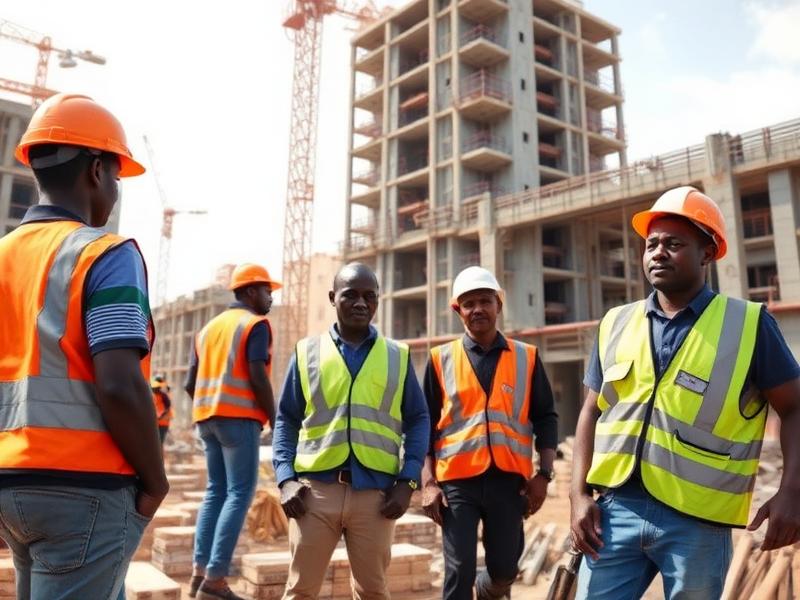 Construction team on site